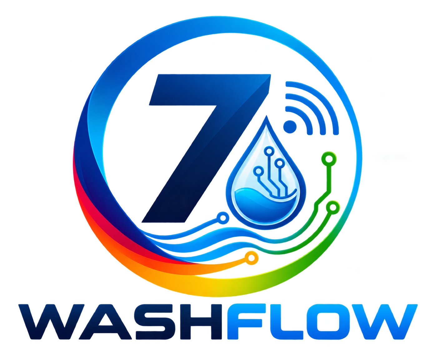 Logotipo WashFlow con símbolo RFID